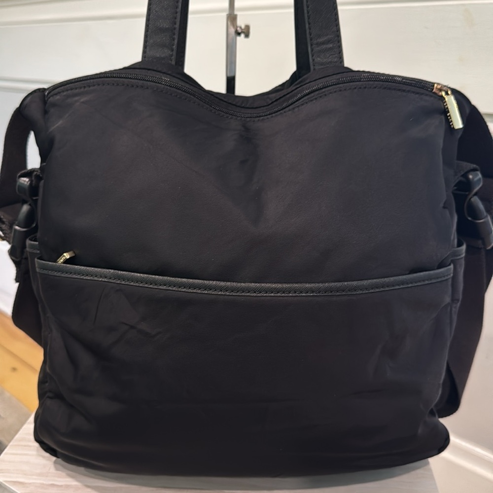 Tory Burch Bag Large Nylon Black Baby Bag Work Travel Bag with Adjustable Strap - Picture 6 of 17